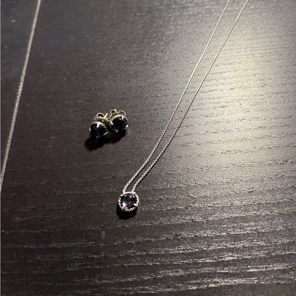 David Yurman Petite Chatelaine® necklace and earrings in Black Orchid